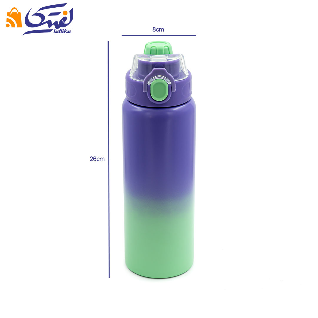 ابعاد فلاسک آب ورزشی داخل استیل 800 میلی لیتر کد FL-1015-800