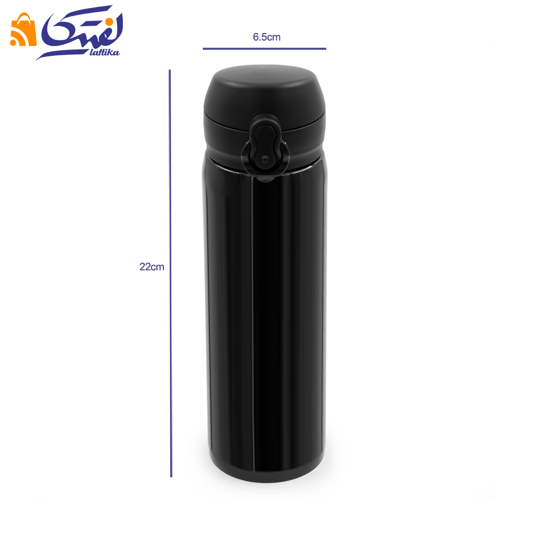 ابعاد فلاسک مسافرتی داخل استیل درب قفلی 500 میلی لیتر کد FL-1022-500