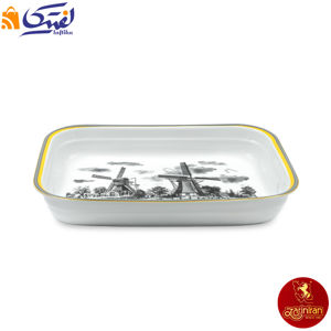 ديس لازانيا مستطيل چینی زرین طرح ویلیج سایز 40