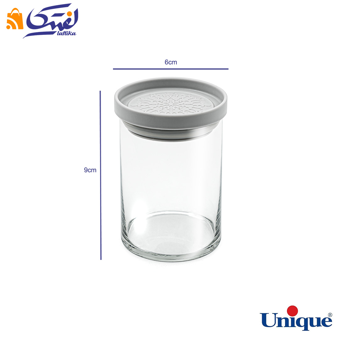 قیمت ظرف ادویه شیشه ای درب طوسی 120 یونیک UN-1255