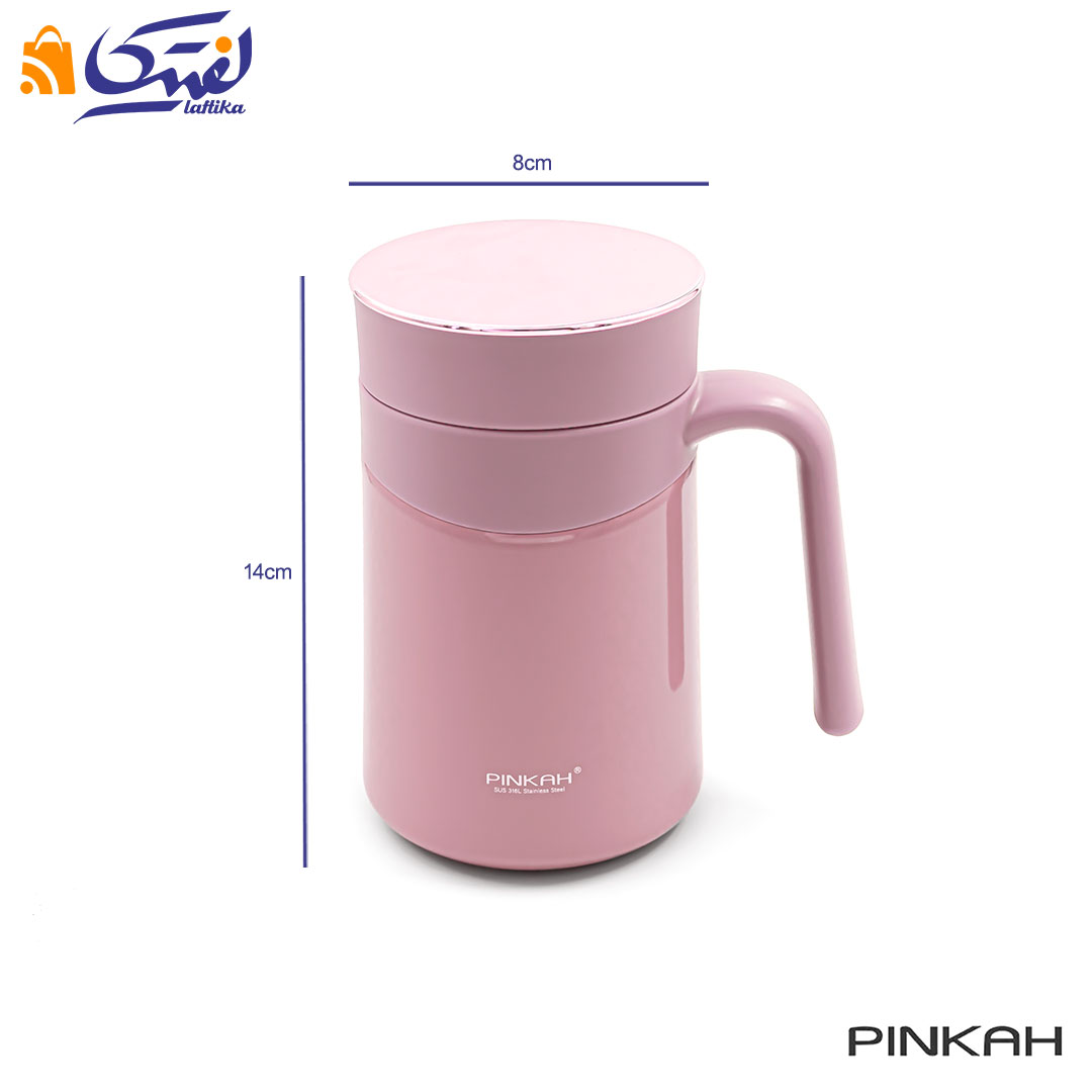 ابعاد تراول ماگ دسته دار پینکا 330 میلی لیتر کد PJ-3685-L
