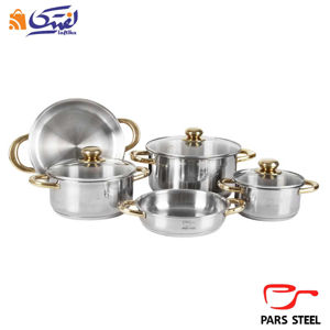سرویس پخت و پز پارس استیل دسته طلایی  8 پارچه