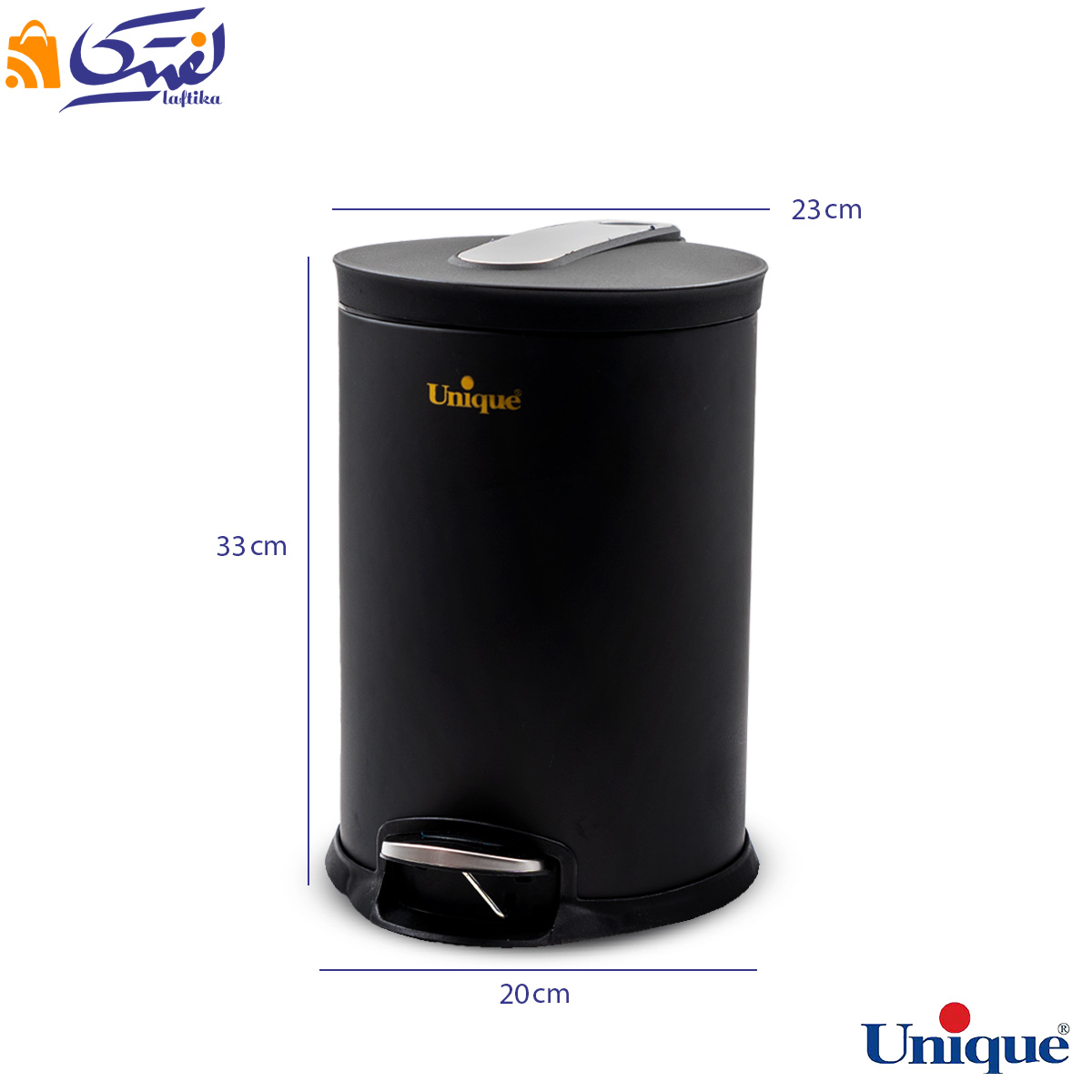 سطل زباله استیل یونیک 12 لیتری مشکی