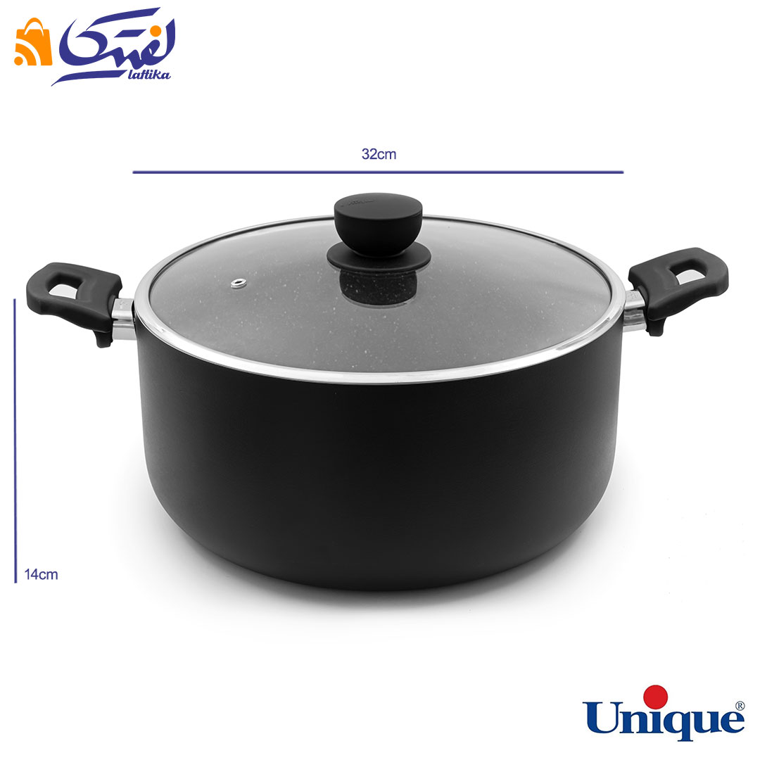 قابلمه سایز 32 یونیک کف گرانیت مشکی UN-8111