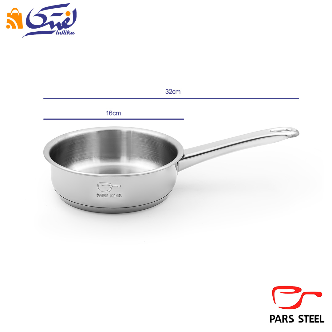 خرید تابه پارس استیل سایز 16 تک دسته کف سه لایه