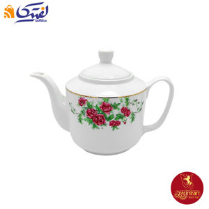 چینی زرین قوری چای استوانه بزرگ طرح بیدگل مینیاتوری - گل سرخی