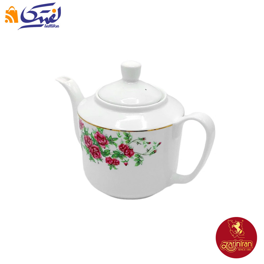 قیمت چینی زرین قوری چای استوانه بزرگ طرح بیدگل مینیاتوری - گل سرخی
