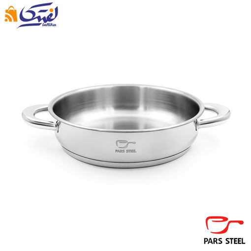 تابه پارس استیل سایز 28 دو دسته کف سه لایه