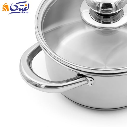 قیمت قابلمه پارس استیل درب پیرکس کف سه لایه سایز 16