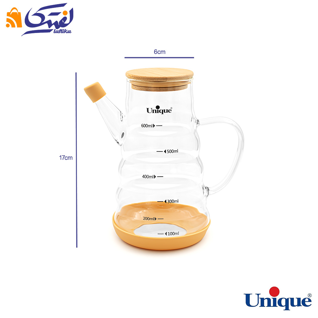 قیمت ظرف روغن ریز 600 میلی لیتری یونیک UN-2011 درب بامبو