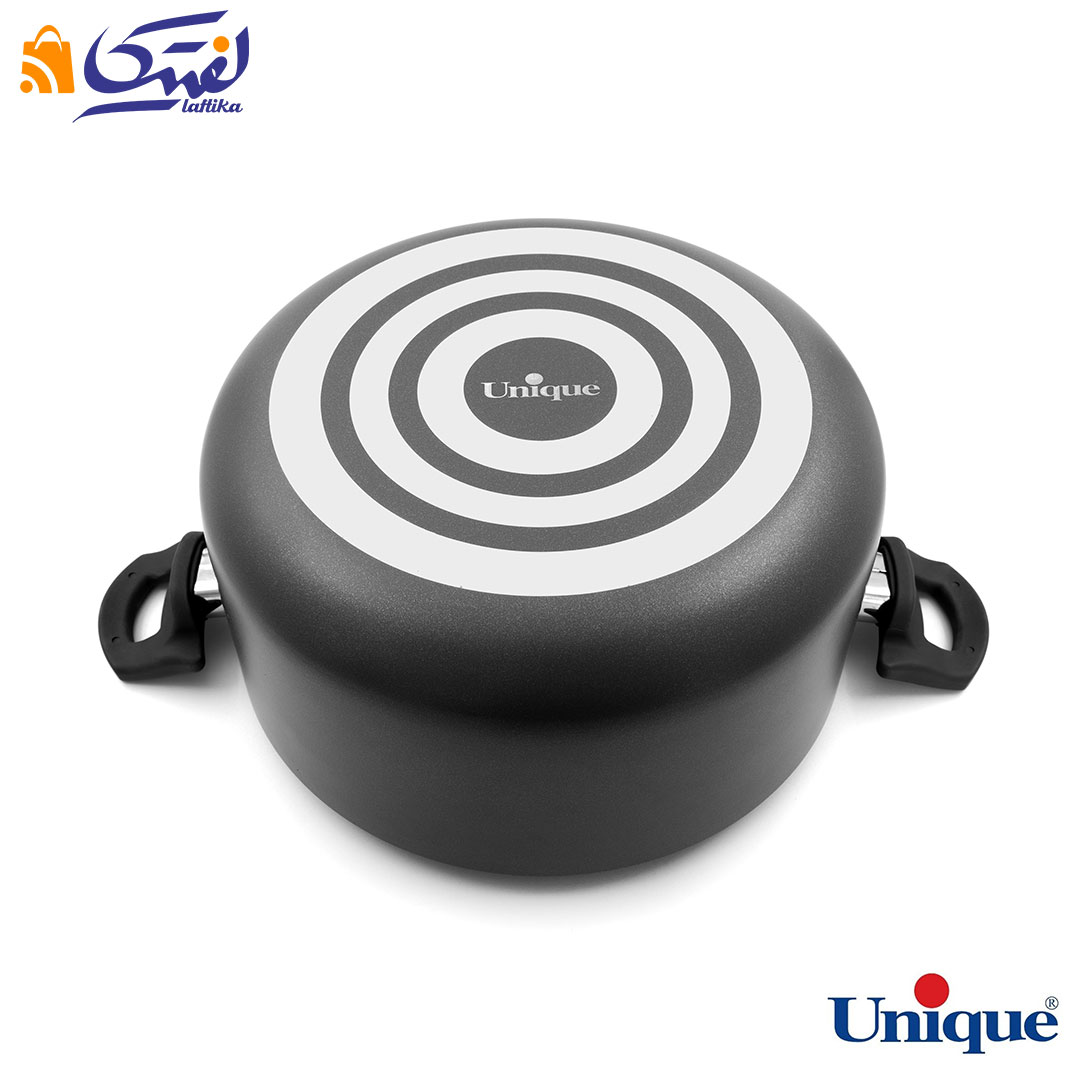 خرید اقساط قابلمه سایز 28 یونیک کف گرانیت مشکی UN-8109
