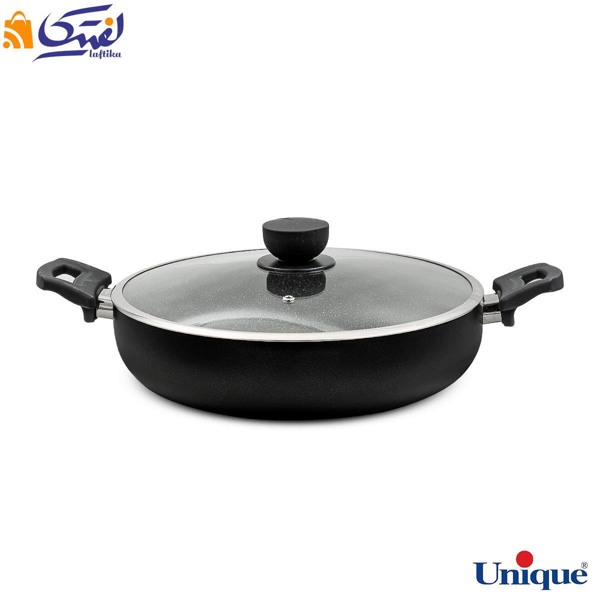 تابه دو دسته یونیک سایز 32 گرانیت مشکی UN-8127