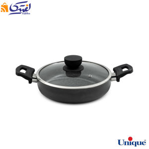تابه دو دسته سایز 24 یونیک کف گرانیت طوسی تیره UN-8124