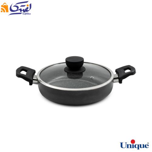 تابه دو دسته سایز 24 یونیک کف گرانیت طوسی تیره UN-8124