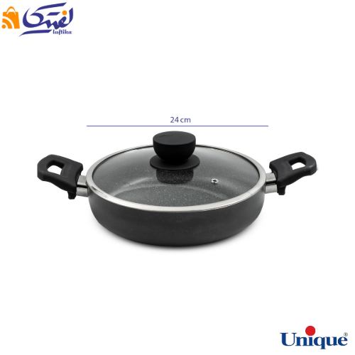 تابه دو دسته سایز 24 یونیک کف گرانیت طوسی تیره
