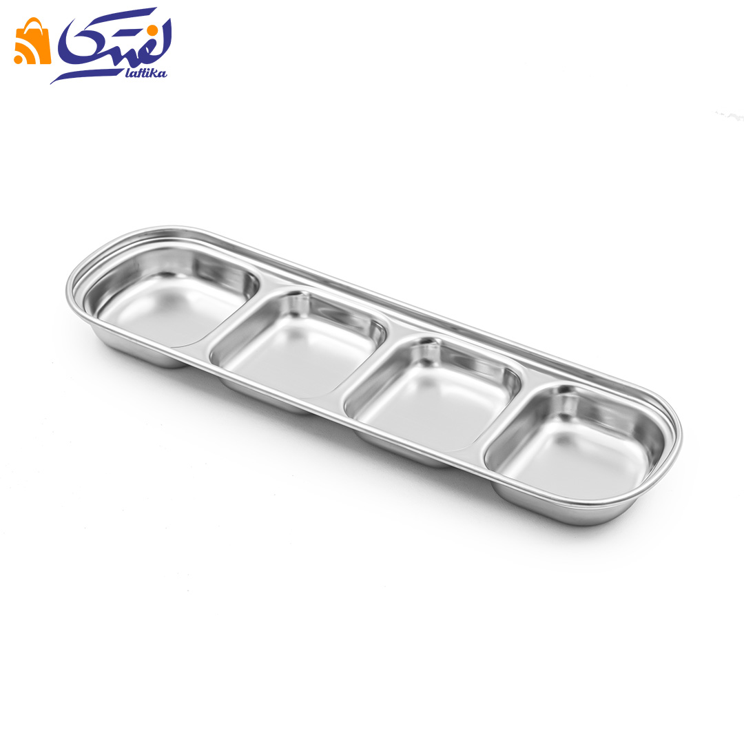 اردو خوری مستطیل چهار خانه مدل 4PC استیل