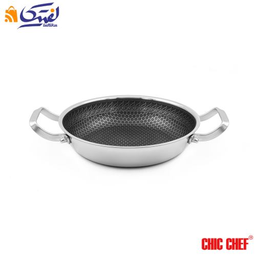 تابه استیل کربنی CC8163-24 دو دسته چیک چف