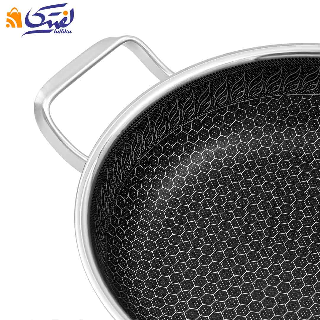 خرید تابه استیل کربنی CC8163-24 دو دسته چیک چف