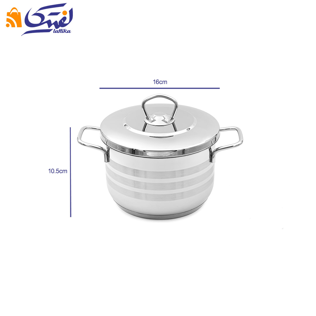 ابعاد قابلمه استیل کارکموس A1916 سایز 16