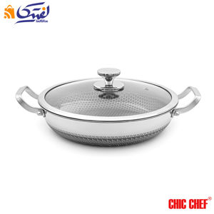 تابه استیل کربنی CC8163-30 دو دسته چیک چف