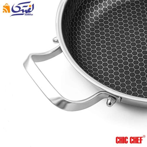 قیمت تابه استیل کربنی CC8163-30 دو دسته چیک چف