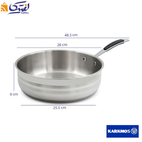 تابه استیل A-1359 سایز 28 تک دسته کارکموس