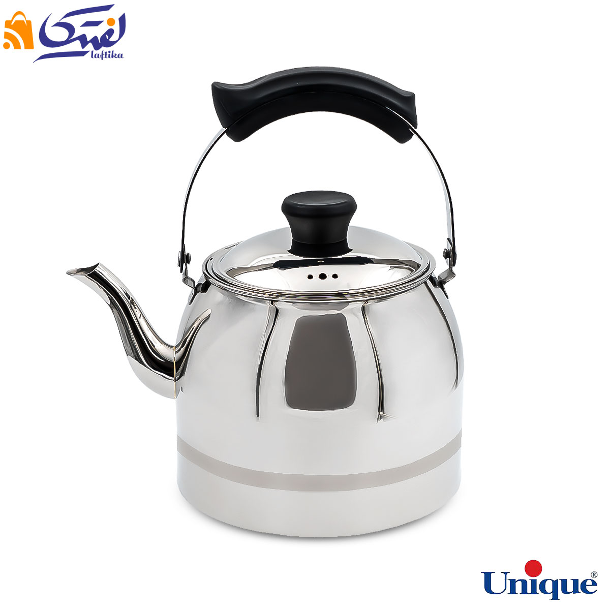 کتری 4 لیتر لوله دار دسته چوبی استیل یونیک UN-7296
