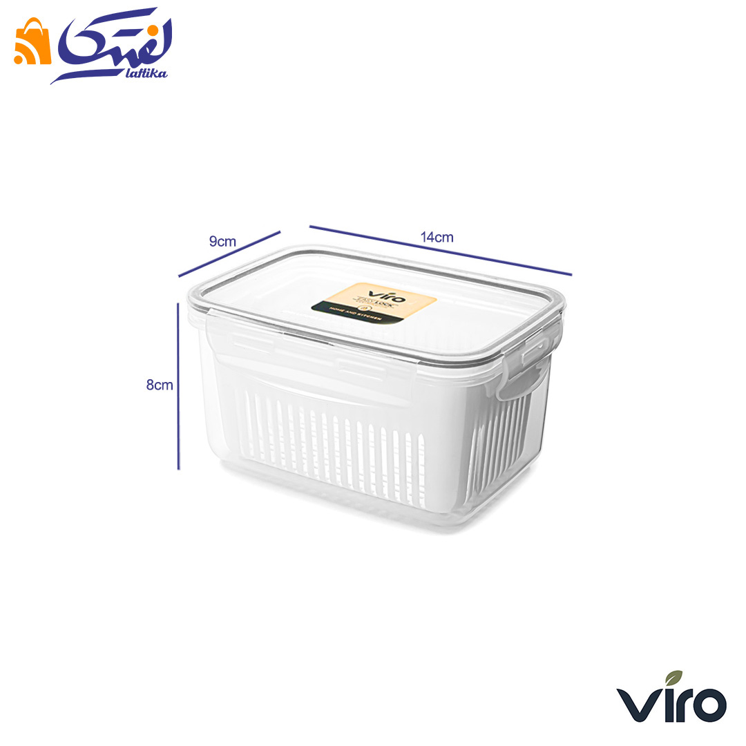 ابعاد ظرف فریزری ایزی لاک پلاس ویرو سبد دار 620 میلی لیتر 211