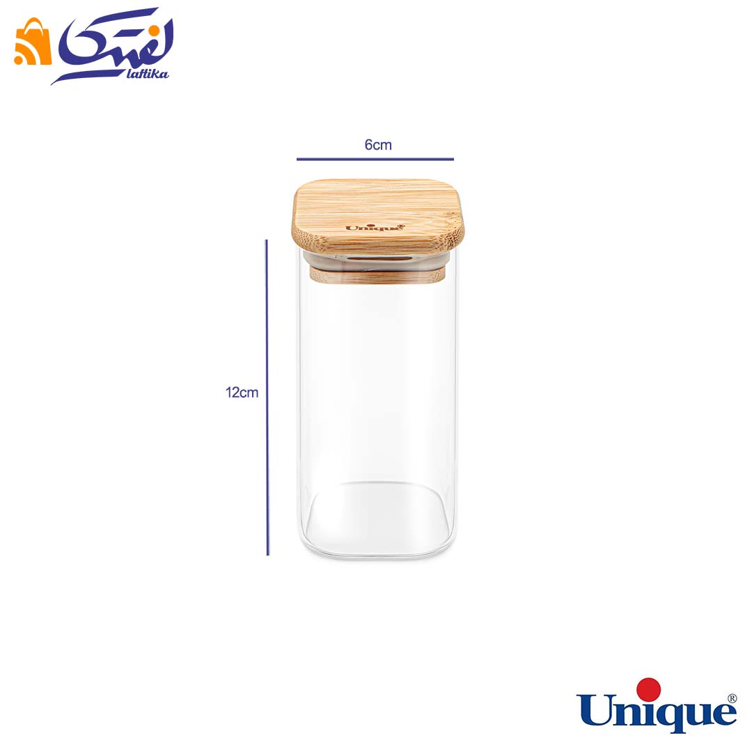 خرید جا ادویه یونیک درب چوبی 12 سانتی متر UN-1769