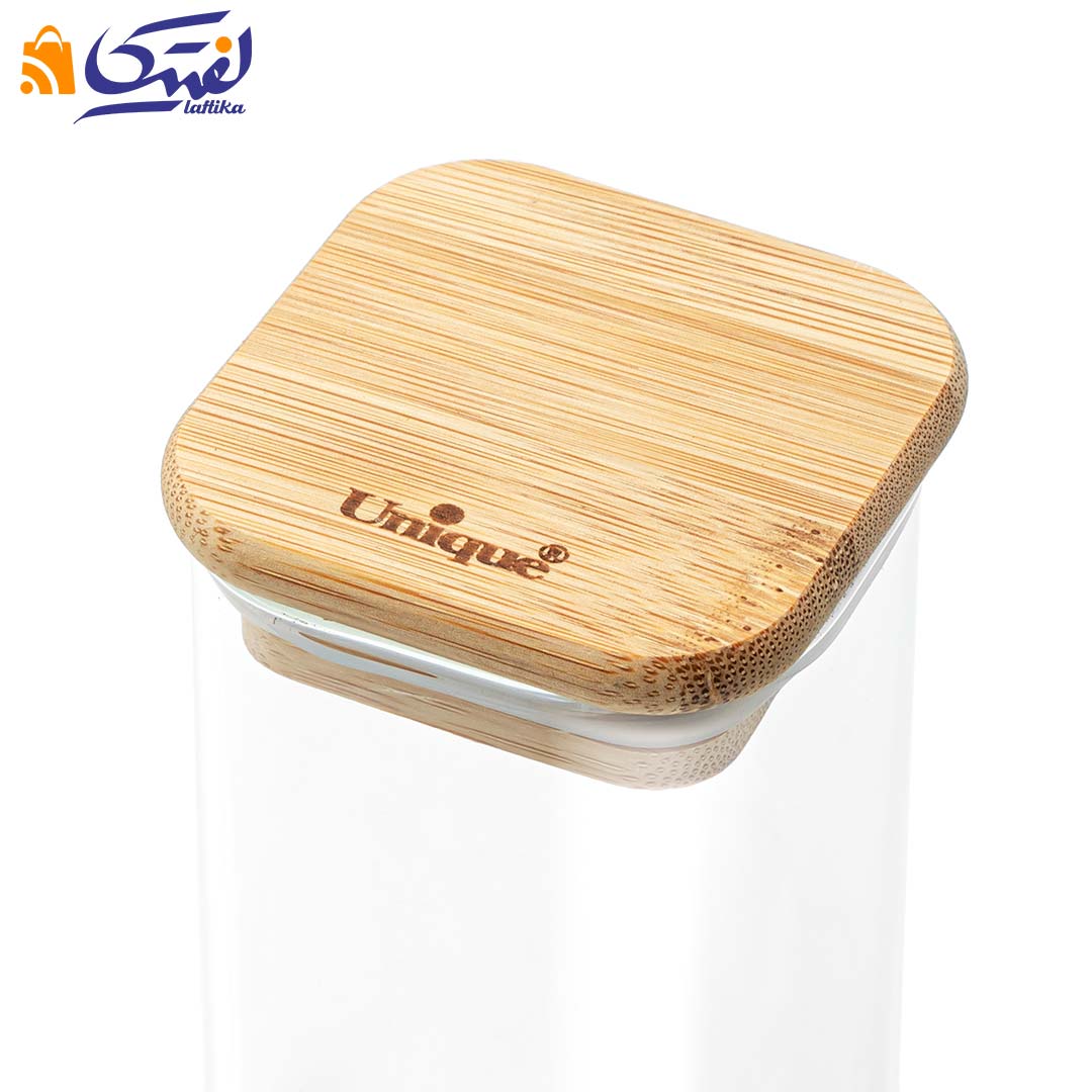 قیمت جا ادویه یونیک درب چوبی 12 سانتی متر UN-1769