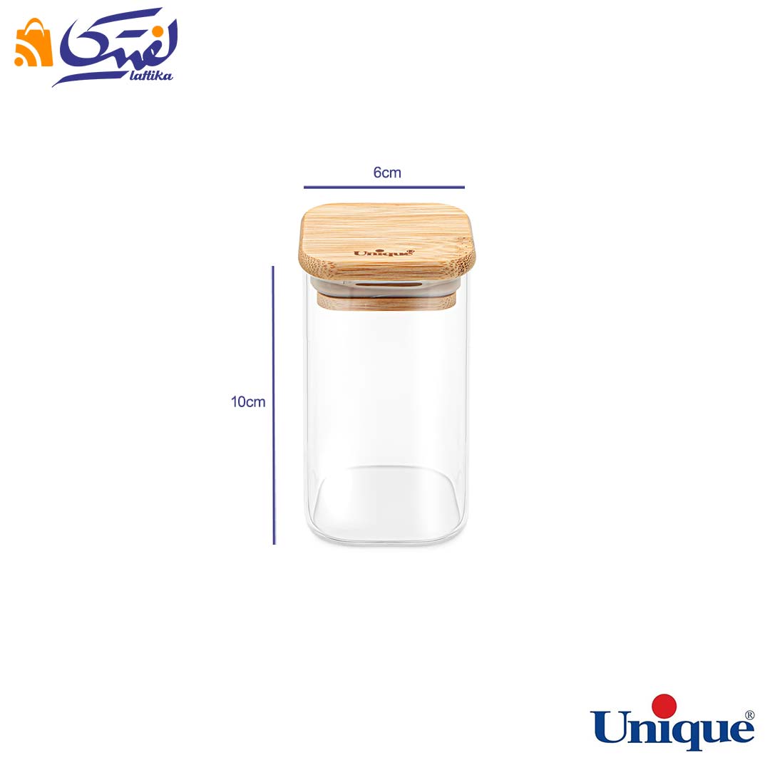 خرید جا ادویه یونیک درب چوبی 10 سانتی متر UN-1766