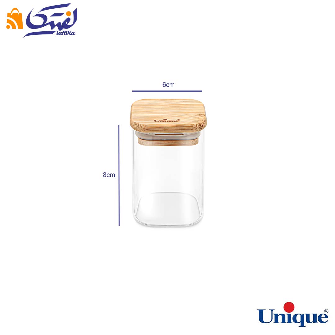خرید جا ادویه یونیک درب چوبی 8 سانتی متر UN-1768