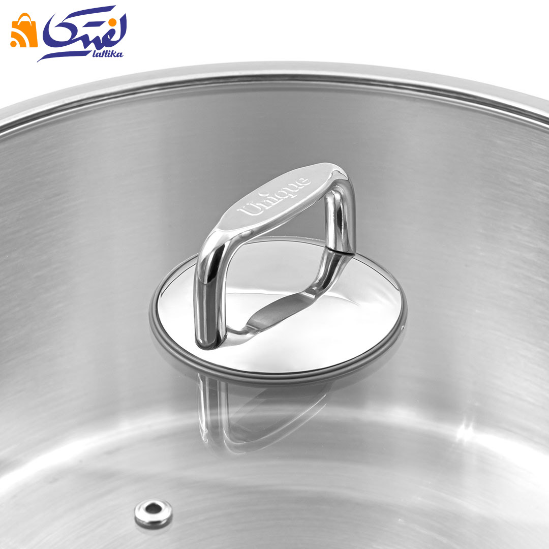 خرید قابلمه استیل یونیک UN-9904 سایز 20 طرح فلت