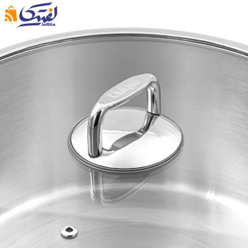خرید قابلمه استیل یونیک UN-9906 سایز 24 طرح فلت