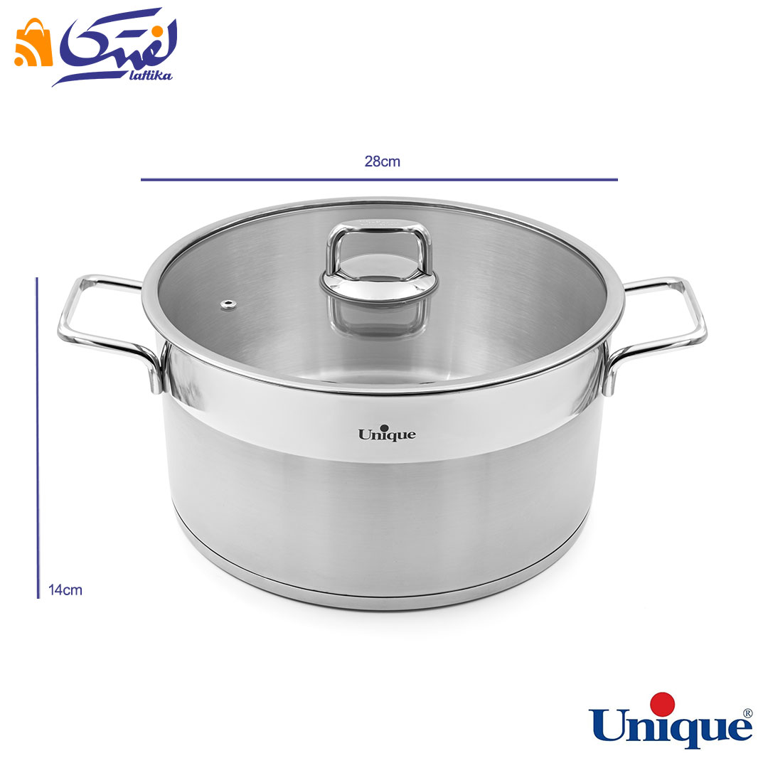 قیمت سرویس قابلمه یونیک 8 پارچه تمام استیل مدل فلت UN-9990