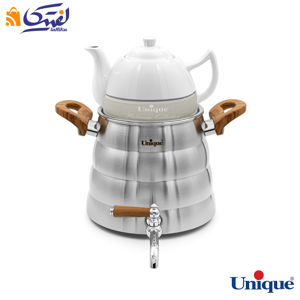 کتری و قوری یونیک UN-7250 شیر دار استیل 4 لیتری دسته چوبی