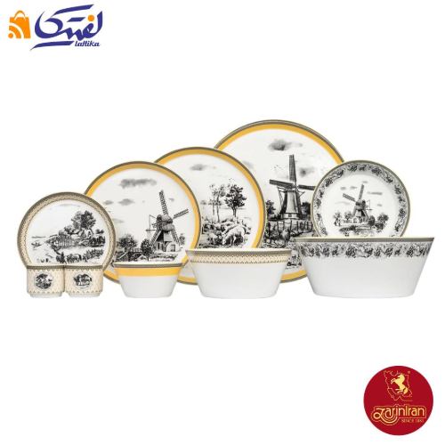 سرویس غذاخوری ویلیج چینی زرین فرم اس 6 نفره 31 پارچه