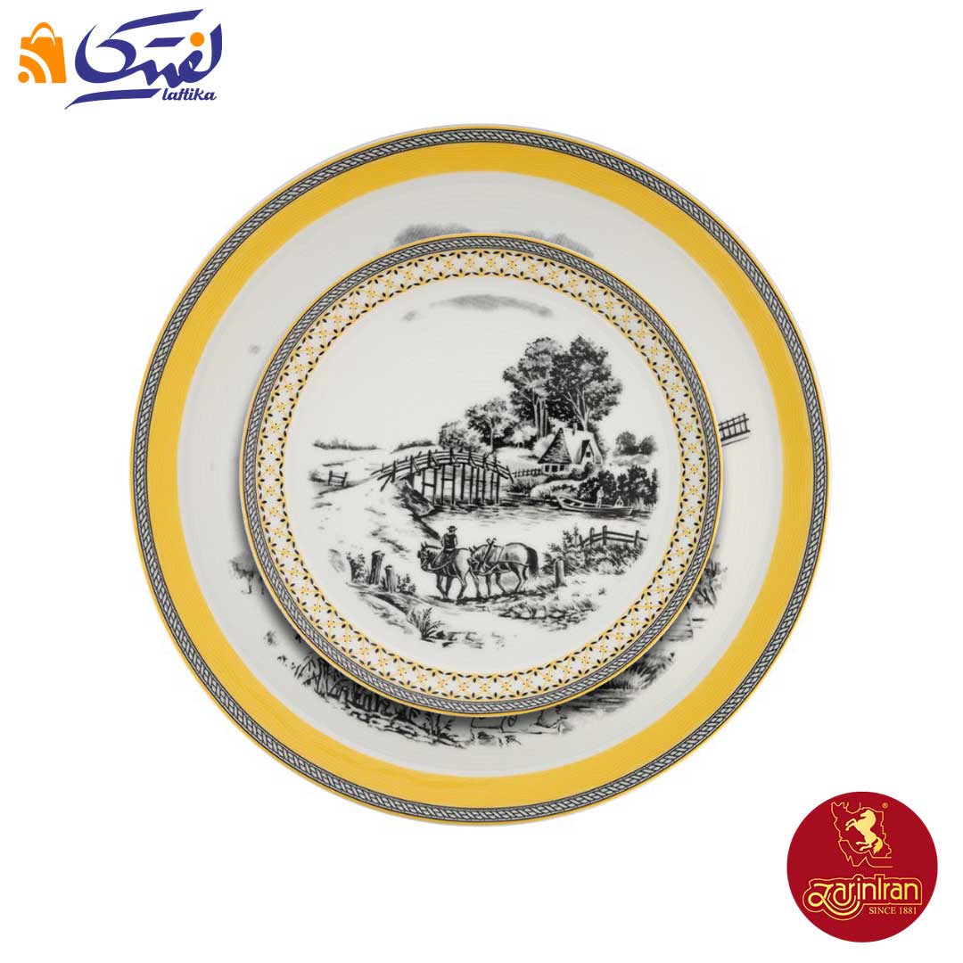 قیمت سرویس غذاخوری ویلیج چینی زرین فرم اس 6 نفره 31 پارچه