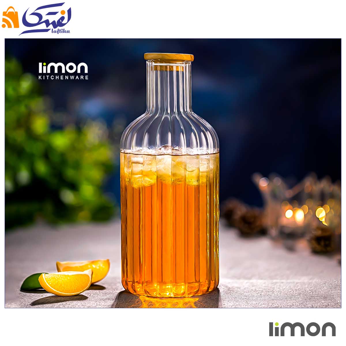 بطری درب چوبی 1.4 لیتری لیمون