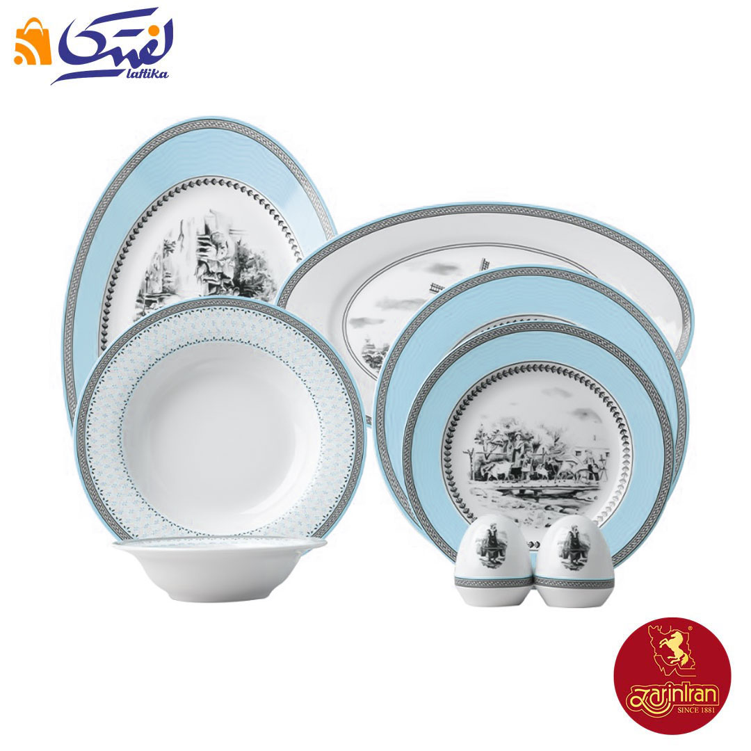 سرویس 28 ویلیج آبی چینی زرین ایتالیا اف 6 نفره