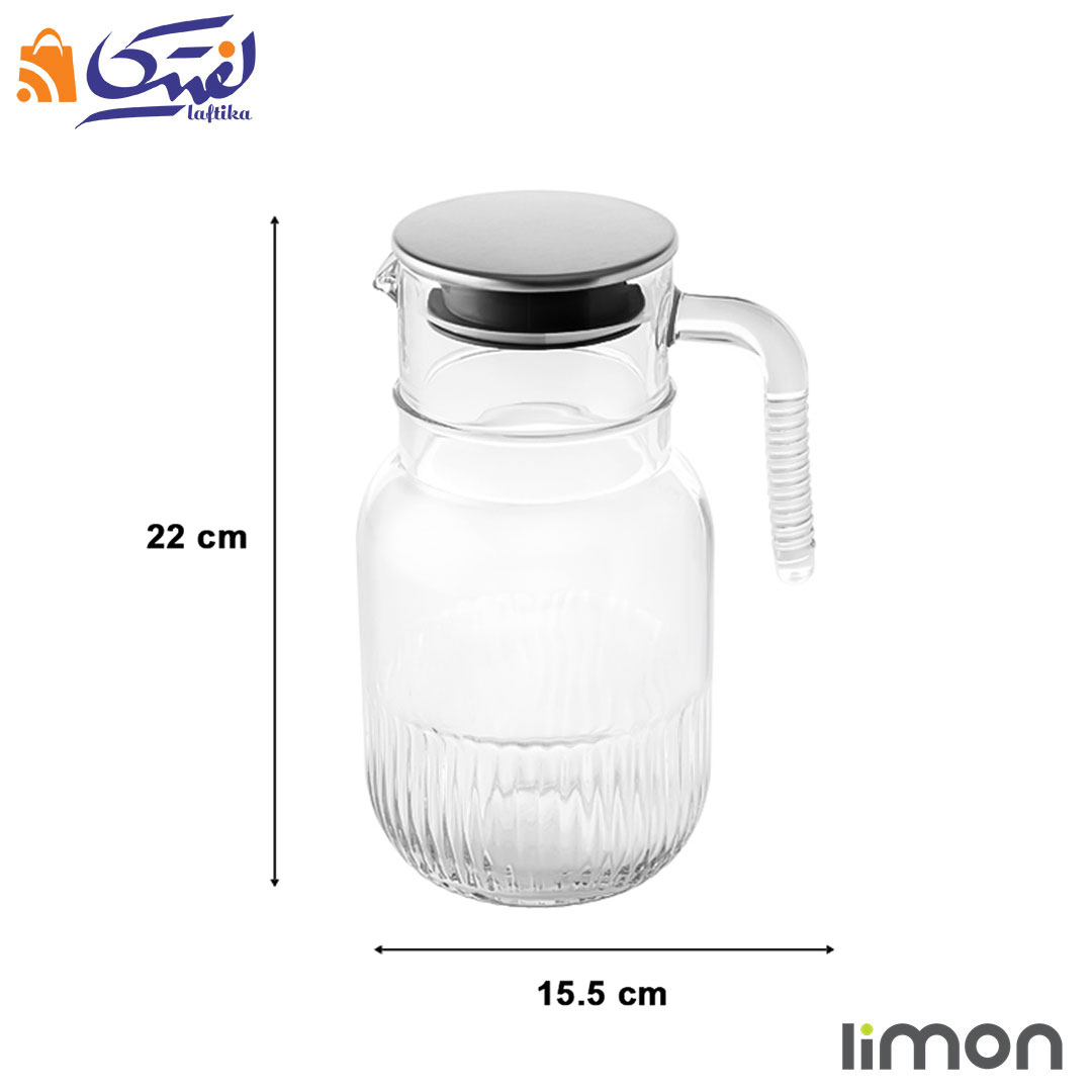 خرید پارچ شیشه ای شیاردار 1.5 لیتر در استیل لیمون 2375