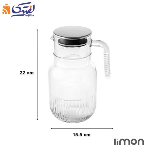 خرید پارچ شیشه ای شیاردار 1.5 لیتر در استیل لیمون 2375