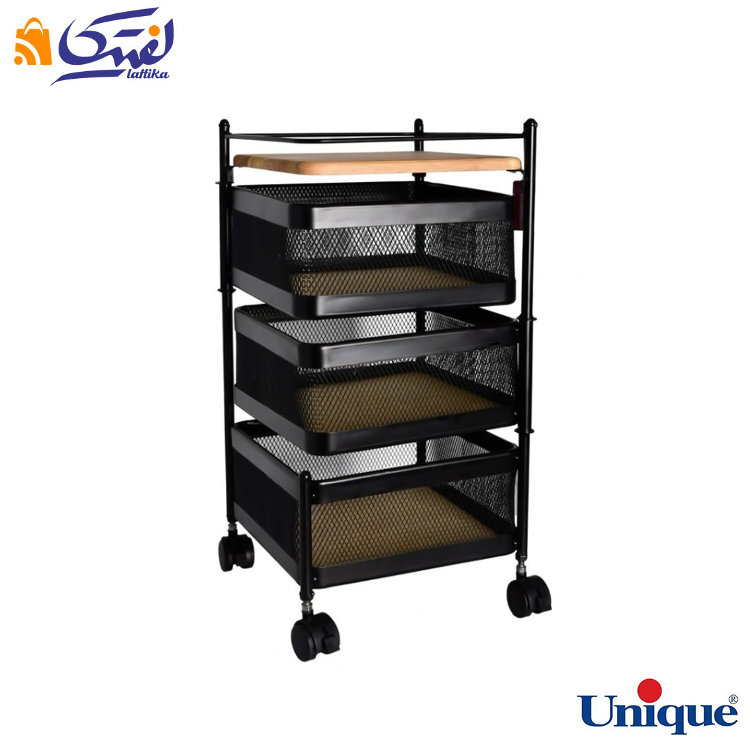 سبد سیب زمینی و پیاز 3 طبقه کلاسیک توری مربع یونیک UN-2960