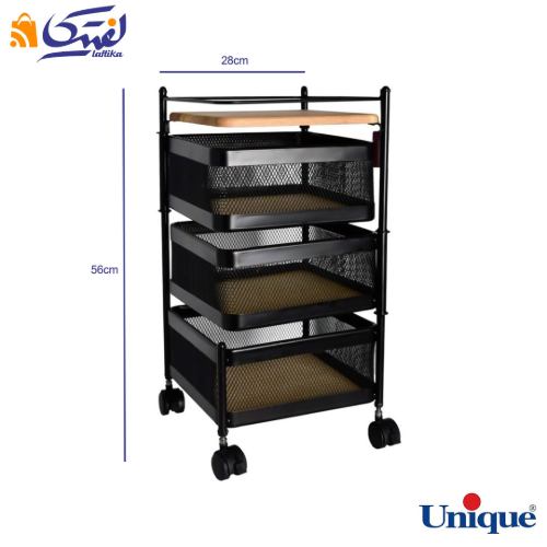 ابعاد سبد سیب زمینی و پیاز 3 طبقه کلاسیک توری مربع یونیک UN-2960