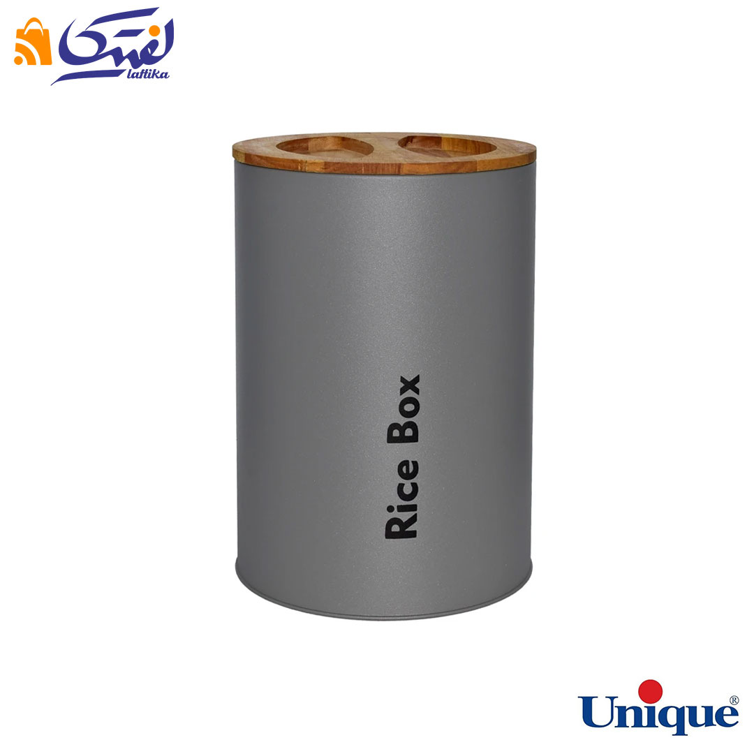 خرید سرویس آشپزخانه یونیک 16 پارچه UN-8052 فیلی(طوسی) با درب بامبو