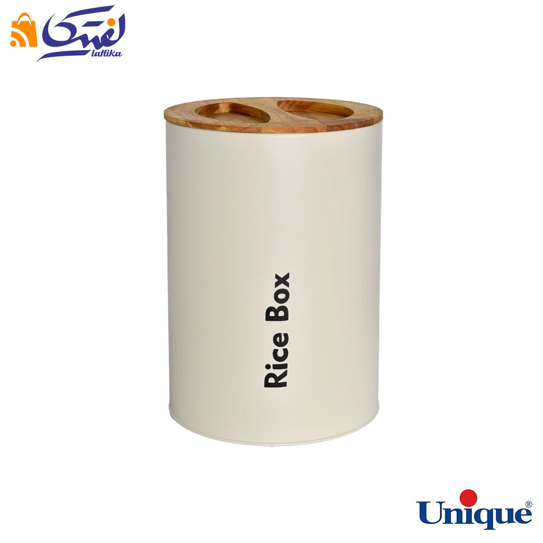 خرید سرویس آشپزخانه یونیک 16 پارچه UN-8056 نباتی(کرم) با درب بامبو