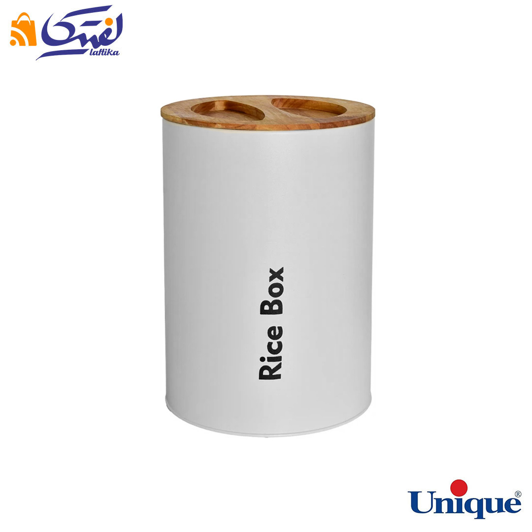 خرید سرویس آشپزخانه یونیک 16 پارچه UN-8058 طوسی روشن با درب بامبو