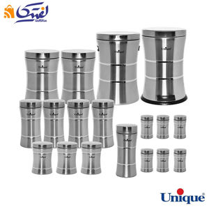 سرویس آشپزخانه 18 پارچه یونیک کمرباریک تمام استیل UN-4600