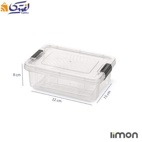 نظم دهنده مستطیل 1.5 لیتر دربدار شفاف لیمون