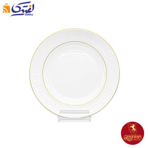 بشقاب پیش دستی چینی زرین ایتالیا اف طرح سپید صدف سایز 19